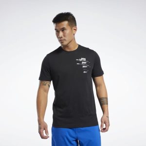 Reebok Graphic T Shirt Herren - Schwarz - DE 348-SHJ